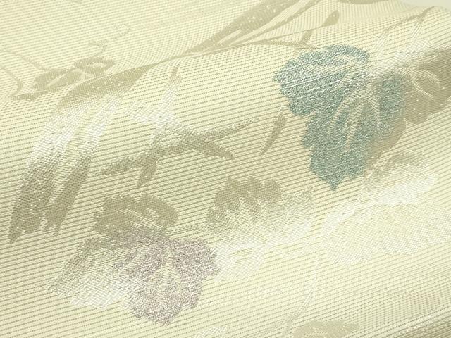 平和屋着物＊夏物　六通柄袋帯　流水籬蔦の葉文　涼　銀糸　正絹　逸品　CABJ1825rv