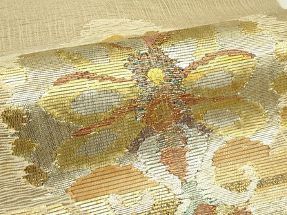 平和屋着物＊夏物　西陣図案家　徳田義三　太鼓柄袋帯　更紗花文　正絹　逸品　CABJ1829rv