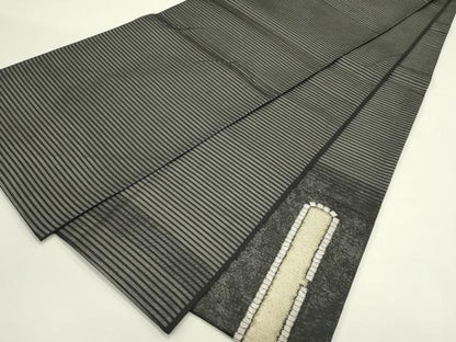 平和屋着物＊夏物　太鼓柄袋帯　抽象文　黒地　金銀糸　正絹　逸品　CABJ1832rv