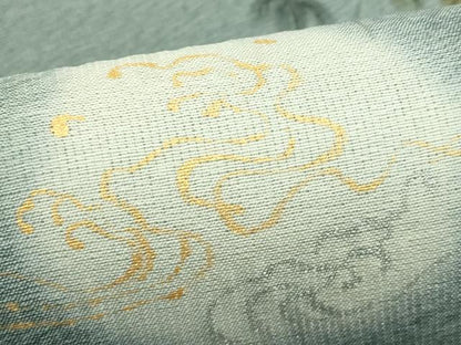 平和屋着物＊夏物　太鼓柄袋帯　手描き　葡萄蔦の葉丸文　金銀彩　正絹　逸品　未使用　CABJ1834rv