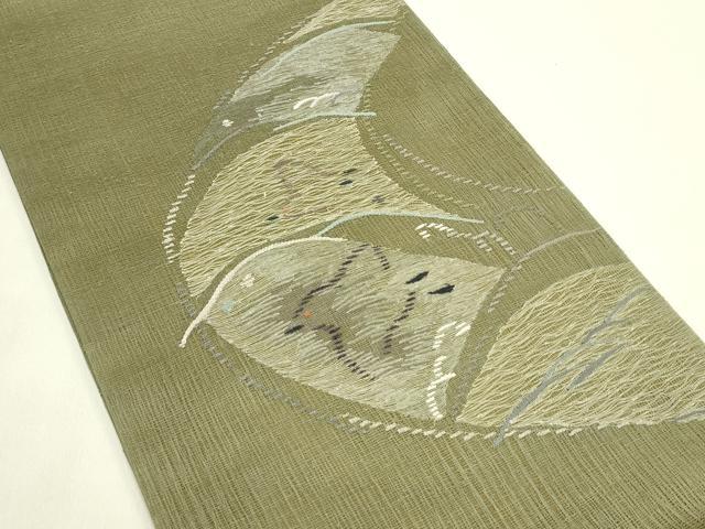 平和屋着物＊夏物　太鼓柄袋帯　すくい織　千鳥　正絹　逸品　未使用　CABJ1835rv