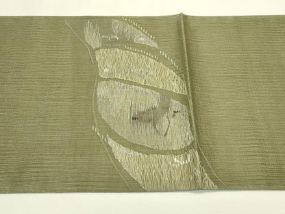 平和屋着物＊夏物　太鼓柄袋帯　すくい織　千鳥　正絹　逸品　未使用　CABJ1835rv