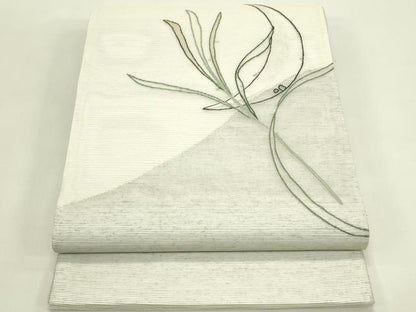 平和屋着物＊夏物　太鼓柄袋帯　総刺繍　草木文　正絹　逸品　未使用　CABJ1836rv