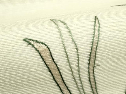 平和屋着物＊夏物　太鼓柄袋帯　総刺繍　草木文　正絹　逸品　未使用　CABJ1836rv