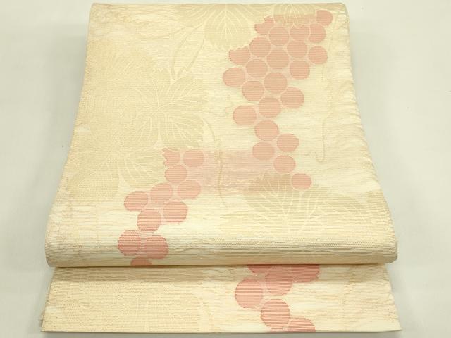 平和屋着物＊夏物　全通柄　本袋帯　葡萄蔦の葉文　金糸　正絹　逸品　CABJ1837rv