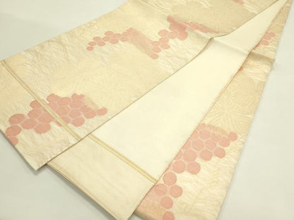 平和屋着物＊夏物　全通柄　本袋帯　葡萄蔦の葉文　金糸　正絹　逸品　CABJ1837rv