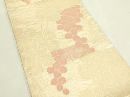 平和屋着物＊夏物　全通柄　本袋帯　葡萄蔦の葉文　金糸　正絹　逸品　CABJ1837rv