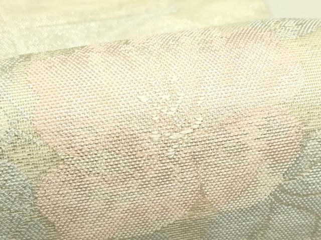 平和屋着物＊夏物　六通柄袋帯　地紙草花文　銀糸　正絹　逸品　未使用　CABJ1840rv