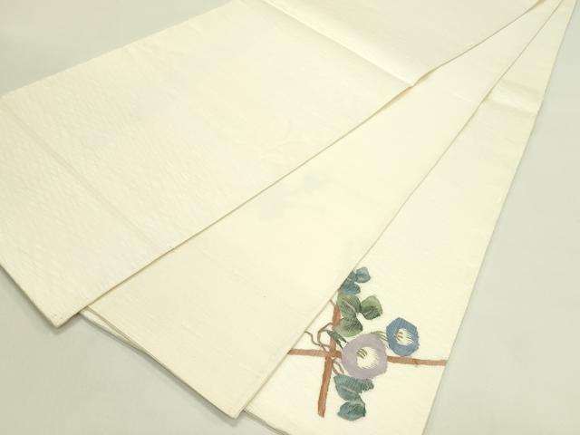 平和屋着物＊夏物　太鼓柄袋帯　すくい織　朝顔　トンボ　金銀糸　正絹　逸品　CABJ1844rv