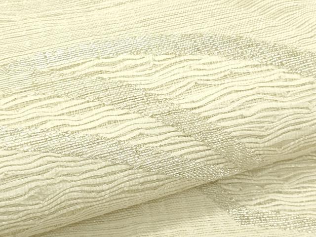 平和屋着物＊夏物　太鼓柄袋帯　櫛織　雲重ね文　銀糸　正絹　逸品　CABJ1854rv
