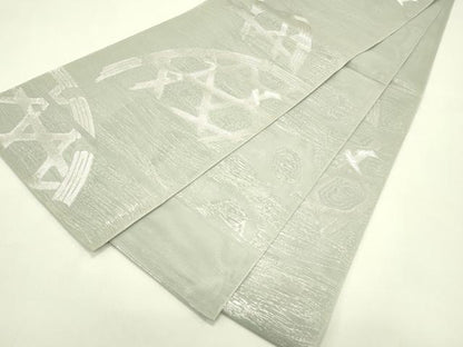 平和屋着物＊夏物　六通柄　本袋帯　籬文様　銀糸　正絹　逸品　CABJ1855rv