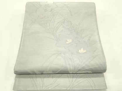 平和屋着物＊夏物　六通柄袋帯　桔梗　銀糸　正絹　逸品　未使用　CABJ1856rv