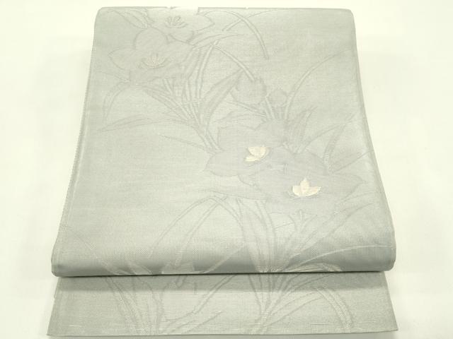 平和屋着物＊夏物　六通柄袋帯　桔梗　銀糸　正絹　逸品　未使用　CABJ1856rv