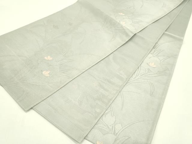 平和屋着物＊夏物　六通柄袋帯　桔梗　銀糸　正絹　逸品　未使用　CABJ1856rv