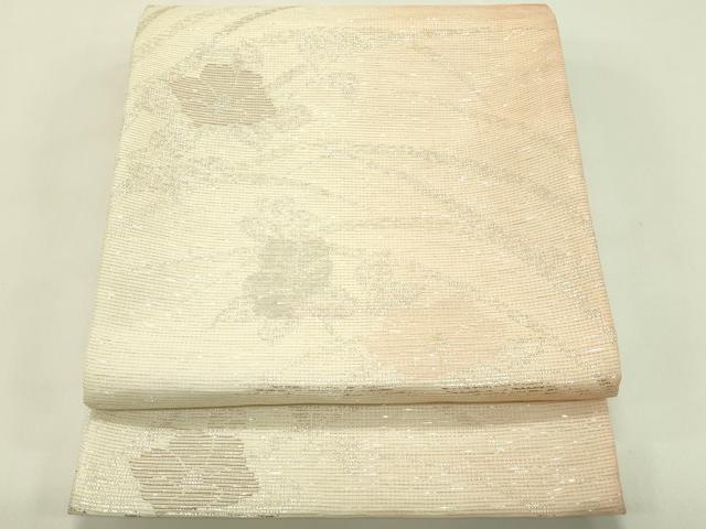 平和屋着物＊夏物　六通柄袋帯　草花文　正絹　逸品　CABJ1858rv