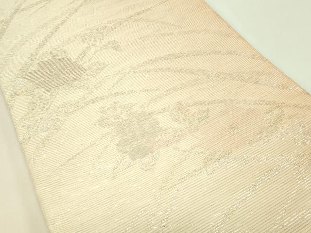 平和屋着物＊夏物　六通柄袋帯　草花文　正絹　逸品　CABJ1858rv