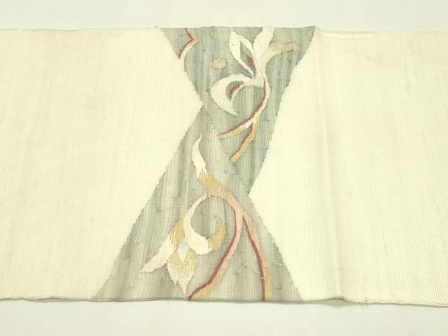 平和屋着物＊夏物　太鼓柄袋帯　すくい織　花唐草文　金銀糸　正絹　逸品　CABJ1859rv