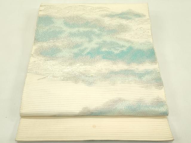 平和屋着物＊夏物　太鼓柄袋帯　絽綴れ　霞文　銀糸　正絹　逸品　CABJ1860rv