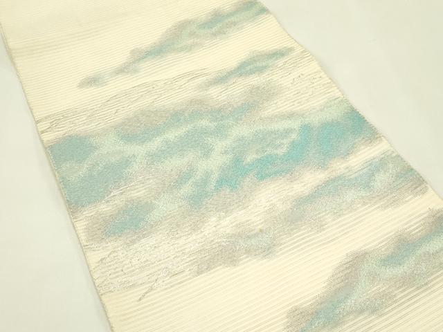 平和屋着物＊夏物　太鼓柄袋帯　絽綴れ　霞文　銀糸　正絹　逸品　CABJ1860rv