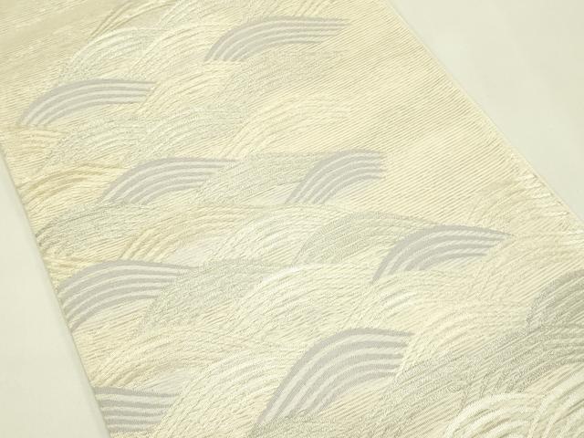平和屋着物＊夏物　六通柄袋帯　立波文　銀糸　正絹　逸品　CABJ1861rv