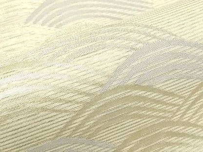 平和屋着物＊夏物　六通柄袋帯　立波文　銀糸　正絹　逸品　CABJ1861rv