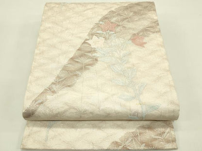 平和屋着物＊夏物　六通柄袋帯　桔梗　銀糸　正絹　逸品　CABJ1863rv