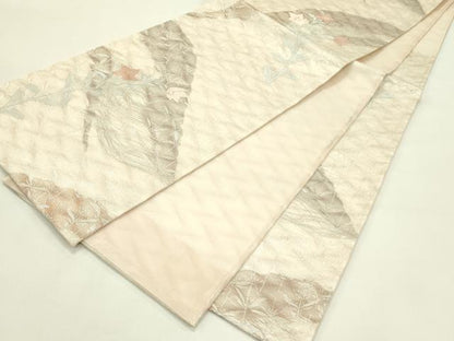 平和屋着物＊夏物　六通柄袋帯　桔梗　銀糸　正絹　逸品　CABJ1863rv