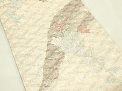 平和屋着物＊夏物　六通柄袋帯　桔梗　銀糸　正絹　逸品　CABJ1863rv