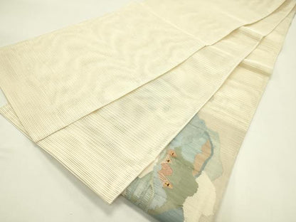 平和屋着物＊夏物　太鼓柄袋帯　絽綴れ　風景文　金糸　正絹　逸品　CABJ1866rv