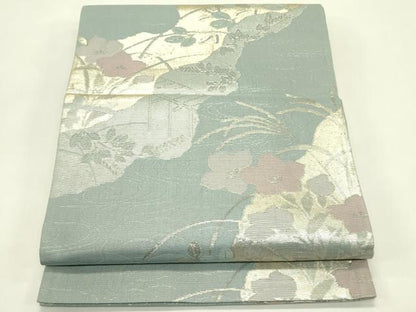 平和屋着物＊夏物　六通柄袋帯　草花文　金銀糸　正絹　逸品　CABJ1867rv