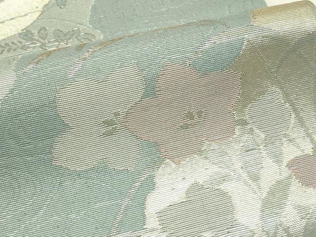 平和屋着物＊夏物　六通柄袋帯　草花文　金銀糸　正絹　逸品　CABJ1867rv