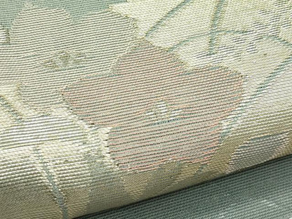 平和屋着物＊夏物　六通柄袋帯　草花文　金銀糸　正絹　逸品　CABJ1867rv