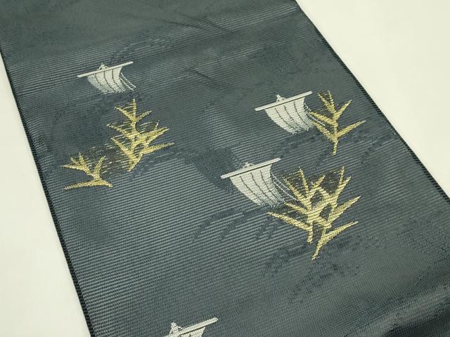 平和屋着物＊夏物　六通柄袋帯　帆　草木文　銀糸　正絹　逸品　CABJ1868rv