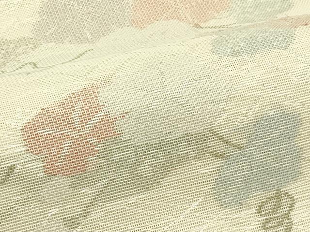 平和屋着物＊夏物　六通柄袋帯　朝顔　銀糸　正絹　逸品　CABJ1869rv
