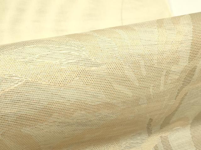 平和屋着物＊夏物　西陣　織吉謹製　銀座きしや　六通柄袋帯　草花文　金糸　証紙付き　正絹　逸品　未使用　CABJ1870rv