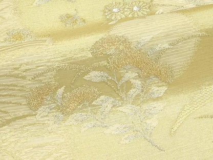 平和屋着物＊夏物　太鼓柄袋帯　秋草文　金銀糸　正絹　逸品　CABJ1872rv