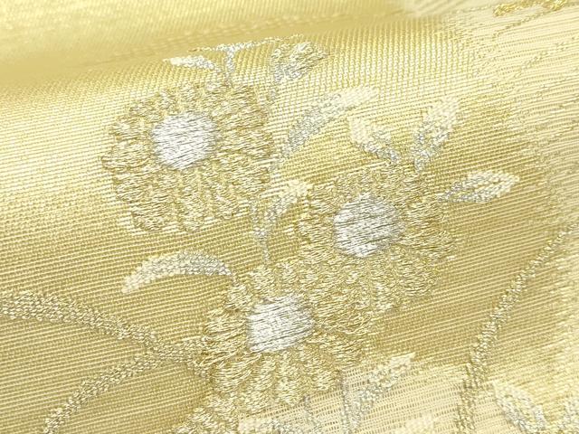 平和屋着物＊夏物　太鼓柄袋帯　秋草文　金銀糸　正絹　逸品　CABJ1872rv