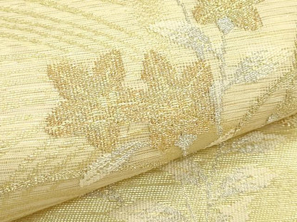 平和屋着物＊夏物　太鼓柄袋帯　秋草文　金銀糸　正絹　逸品　CABJ1872rv
