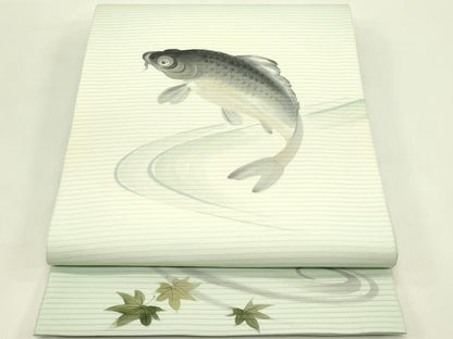 平和屋着物＊夏物　絽塩瀬　太鼓柄袋帯　鯉　楓　正絹　逸品　未使用　CABJ1875rv