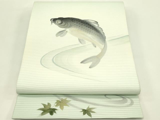 平和屋着物＊夏物　絽塩瀬　太鼓柄袋帯　鯉　楓　正絹　逸品　未使用　CABJ1875rv