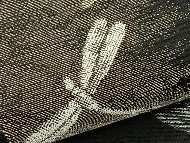 平和屋着物＊夏物　六通柄袋帯　トンボ　黒地　金銀糸　正絹　逸品　CABJ1878rv