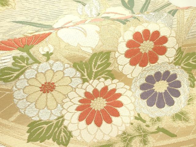 平和屋着物＊夏物　六通柄袋帯　唐織　草花筏文　金銀糸　正絹　逸品　CABJ1880rv