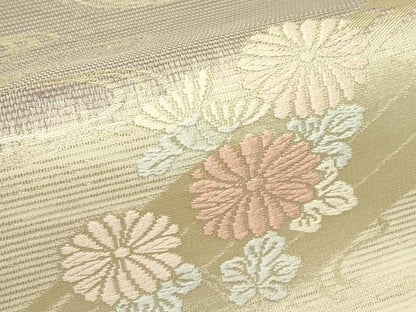 平和屋着物＊夏物　六通柄袋帯　唐織　流水秋草文　金糸　正絹　逸品　CABJ1882rv