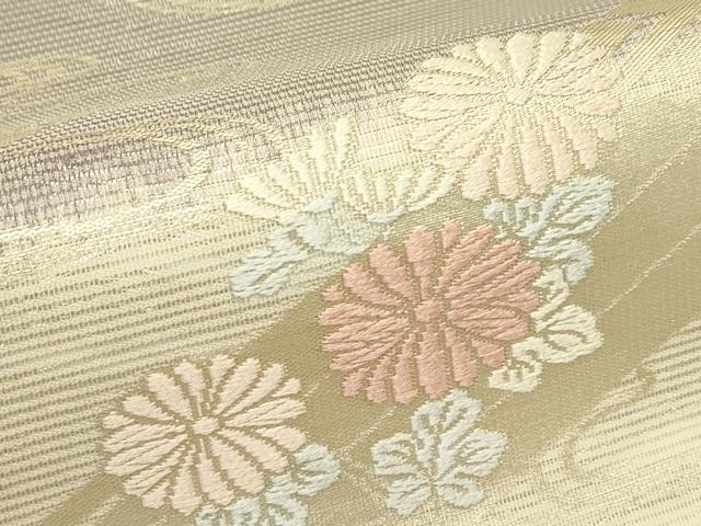 平和屋着物＊夏物　六通柄袋帯　唐織　流水秋草文　金糸　正絹　逸品　CABJ1882rv