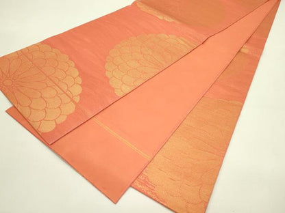平和屋着物＊夏物　織物一筋名門　織悦　全通柄　本袋帯　菊　金糸　正絹　逸品　CABJ1885rv