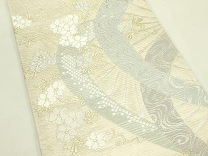 平和屋着物＊夏物　六通柄袋帯　唐織　花唐草文　金銀糸　正絹　逸品　CABJ1892rv