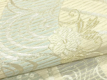 平和屋着物＊夏物　六通柄袋帯　唐織　花唐草文　金銀糸　正絹　逸品　CABJ1892rv