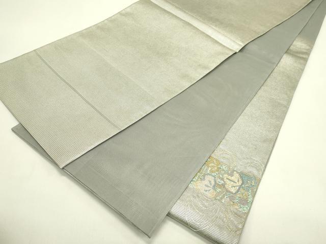 平和屋着物＊夏物　太鼓柄袋帯　絽刺し　区限刺繍　総刺繍　流水蔦の葉文　金銀糸　正絹　逸品　CABJ1897rv