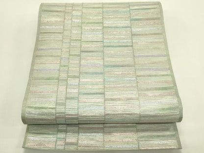 平和屋着物＊夏物　六通柄袋帯　横段文　金銀糸　正絹　逸品　CABJ1898rv