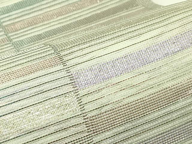 平和屋着物＊夏物　六通柄袋帯　横段文　金銀糸　正絹　逸品　CABJ1898rv